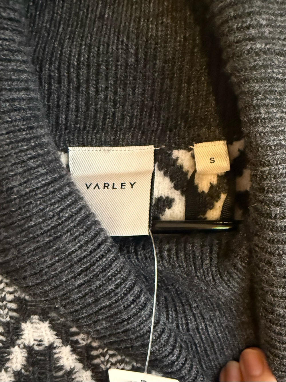 Varley Ida Relaxed Fairisle Rollneck Sweater – Charcoal – NWT – Small - Picture 3 of 4